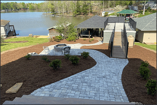 Hardscaping before example